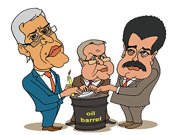 карикатура Алексей Улюкаев, президент венесуэлы николас мадуро, Абдалла Эль-Бадри Глава ОПЕК пообещал рост цен на нефть в будущем.
