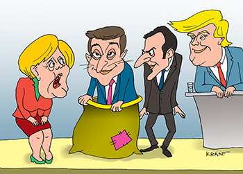 Карикатура про выборы на Украине. Множество кандидатов в президенты.