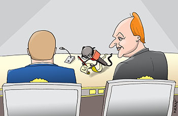 Карикатура про русский язык с Толстым. Заседание президентского совета по руссклму языку