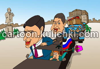 Город Челябинск. Губернатор едет по центральной площади.