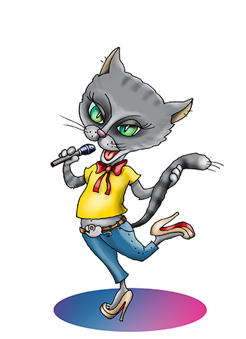 Карикатура про лабутены и восхитительные штаны. Кошка поет песню На лабутенах и офигительных штанах.