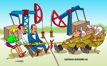 Карикатура. На буровой спартакиада работников нефтегазовой отрасли.