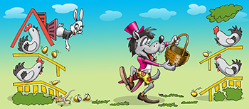 Карикатура про игру Волк и яйца. Советская игра волк Ну погоди ловит яца в корзину.